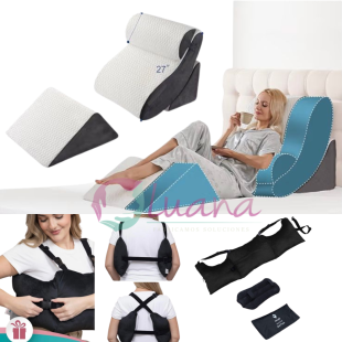 Alquiler 30 Días Kit Postoperatorio Soporte Ergonómico Cama+Almohada de Pecho y Vientre+Vehículo